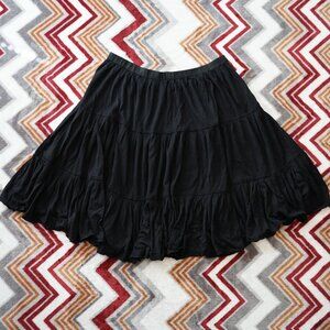 Givenchy Ruffle Pleated Black Skirt Size 38